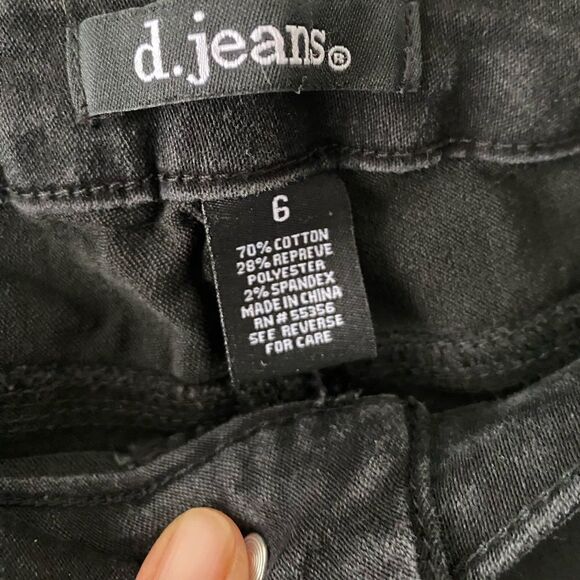D.jeans cute black skinny jeans with studded pockets jeggings - Picture 4 of 7